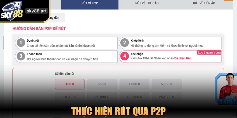 Thực hiện rút qua P2P